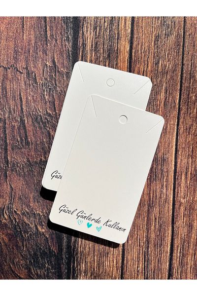 t tuğset etiket Specially Cut Necklace Card (10x6 Cm) 25 Pieces Printed Use on Nice Days
