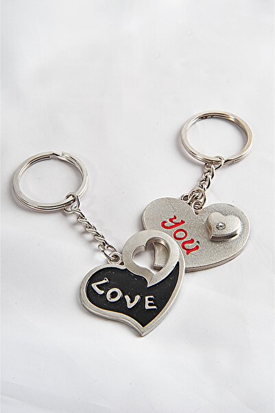 EUROMODA قطعتان من ملحقات سلسلة مفاتيح أفضل الأصدقاء بتصميم قلب