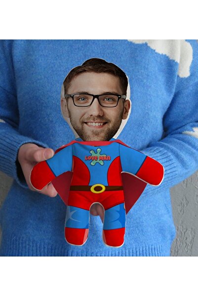 Bk Gift Gift Kişiye Özel Fotoğraflı Pelerinli Erkek Süper Kahraman Bebek Yast...