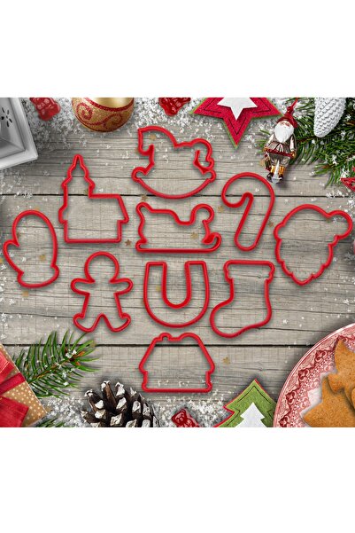 Hobist مجموعة قوالب بسكويت عيد الميلاد تحت عنوان عيد الميلاد - عجينة السكر - ...