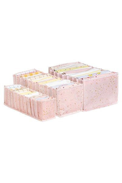 Smyak Multi-Purpose Acardeon Organizer Baby Girl Room 3-Piece Drawer Organizer