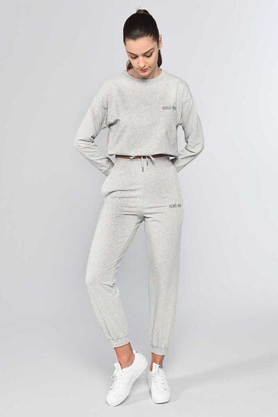 ECKO UNLTD Γυναικείο παντελόνι με ψηλή ζώνη Jun Grey