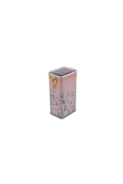 EVLE Er053-1g Botanica Pink Patterned Rectangular Metal Storage Container 8x10 Cm