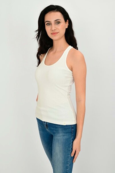 Letoile Kadın Beyaz Bamboo Pamuk Yüzücü Atlet