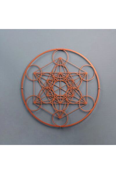 Colorfull Worlds Geometrijski metalni zidni dekor Metatronovog kocka - Poklon...