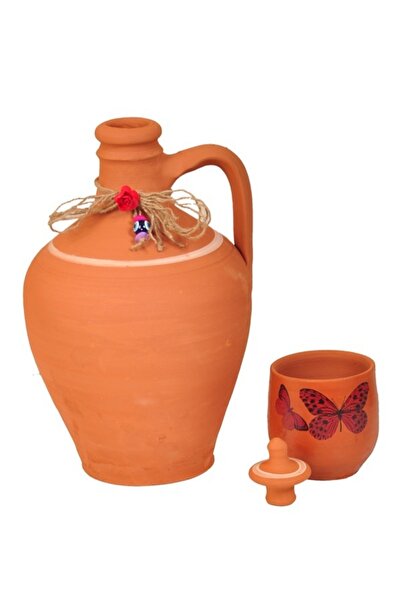 SAMESA HEDİYELİK Toprak Testi 4 Litre (1 Adet Testi Kapagı ---1 Adet Desenli ...