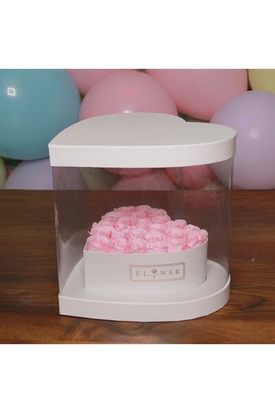 HEDİYEBİZİZ Sevgililer Gününe Özel Kalpli Kutuda Pembe Güller