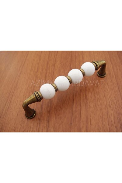 Azm Hırdavat Porselen Kulp Misket Antik Sarı 128 Mm