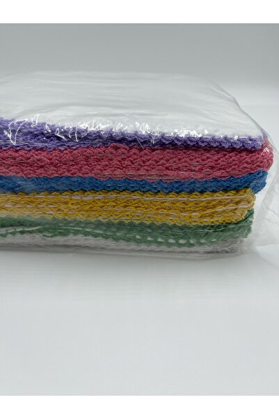 Naz Ipek Iç Başörtüsü Tülbent 5'li Paket %100 Pamuklu Kenarları Oyalı Beyaz B...