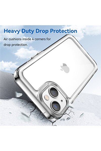 m.tk moveteck Iphone 14 Plus Uyumlu Kılıf Kamera Çıkıntılı Koruyucu Şeffaf Sararmaz Ultra Lüks