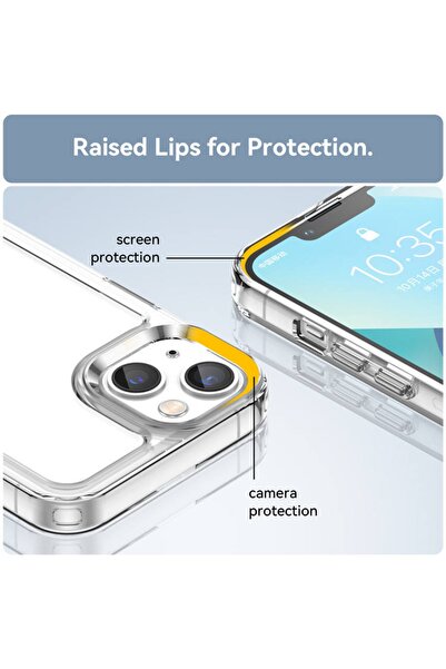 m.tk moveteck Iphone 14 Plus Uyumlu Kılıf Kamera Çıkıntılı Koruyucu Şeffaf Sararmaz Ultra Lüks