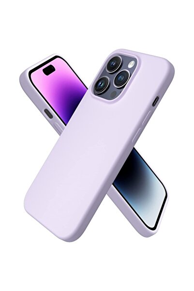 m.tk moveteck Uyumlu  Iphone 14 Pro Max Kılıf Ipeksi Yumuşak Hisli Içi Kadife Lansman Renkli Silikon Liquid