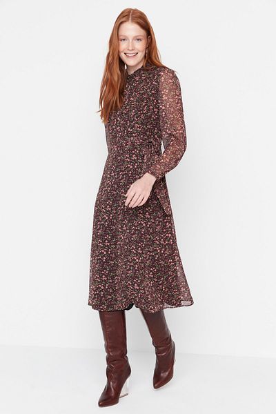 Trendyol Collection Multicolored Drop-Down Woven Dress TWOAW23EL01225