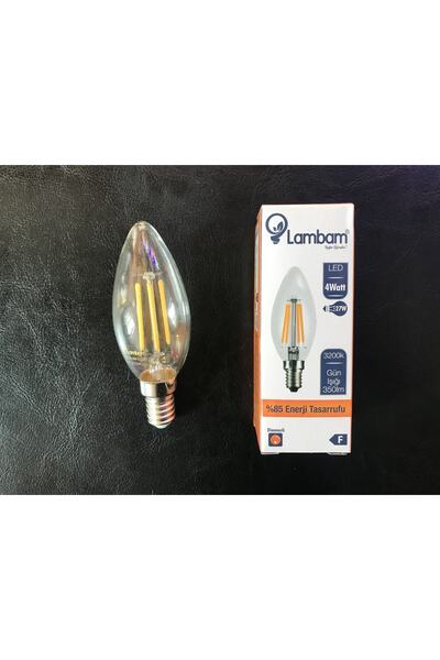 LAMBAM 4 Watt 3200 Kelvin E14 Dimmerlenebilir Buji Led Ampül