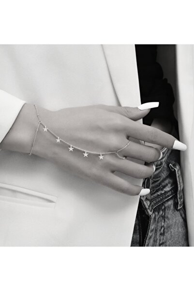 TakıConcept Yıldız Detaylı Gümüş Kaplama Şahmeran Bileklik 5b189
