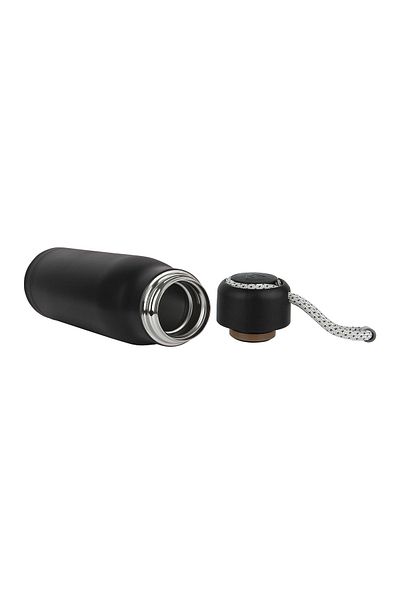 SEDEF SİLVER Mattblack Series Coffee Themed Stainless Steel Small Tea Coffee Thermos Cup