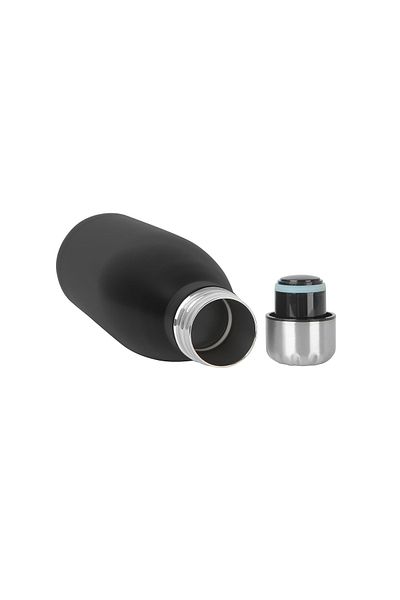 SEDEF SİLVER Mattblack Series Coffee Themed Stainless Steel Small Tea Coffee Thermos Cup