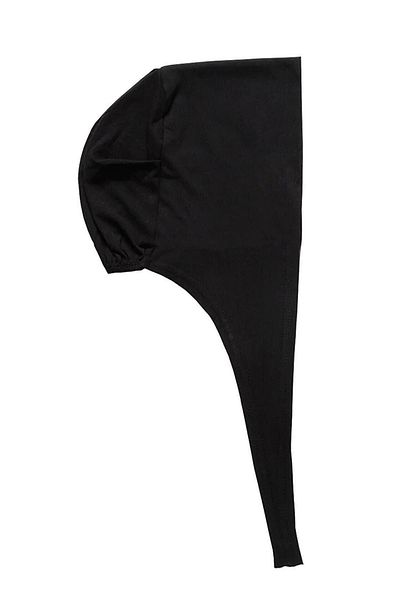 MİSS İPEK Black Hijab Tied Combed Cotton Bonnet