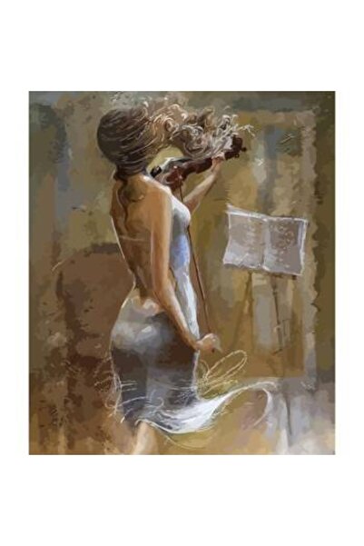 Genel Markalar Sayılarla Boyama Seti Çerçeveli Kasnaklı Kemancı Kız 2  40 x 5...