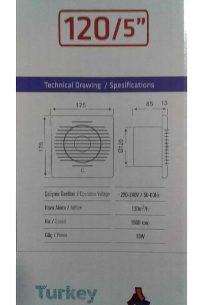 Horoz Elektrik 120 Lik Banyo-wc Ve Mutfak Aspiratörü Havalandırma Fanı 15w 17,5 Cm