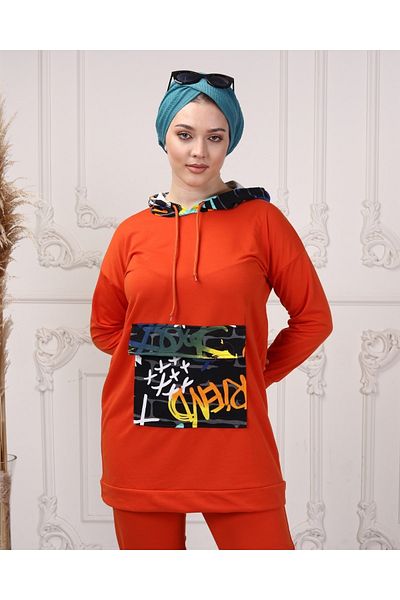 CNG MODA Women's Stylish Colorful Printed Hooded Tracksuit Set