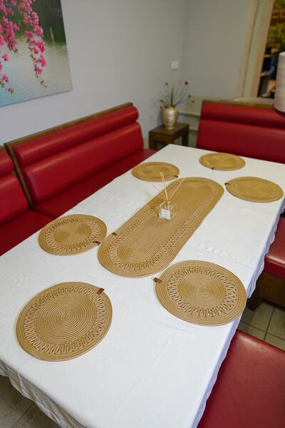 MaVaux Κεντημένο American Service Jute Flat Single, Κοστούμι, Ανθεκτικό, Ευαίσθητο στη θερμότητα, Μεγάλης διάρκειας,