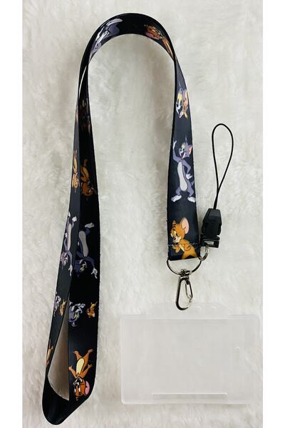 Staffy Tom Ve Jerry Temalı Boyun Askı Ipi Ve Kartlık