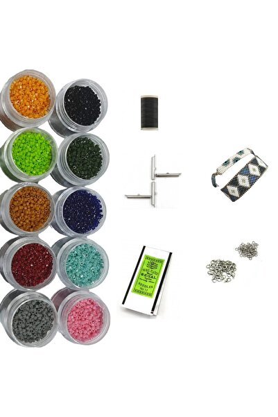 RLX BUJİTERİ Set de mărgele Miyuki Delica cu 5 perechi de inele de închidere ...