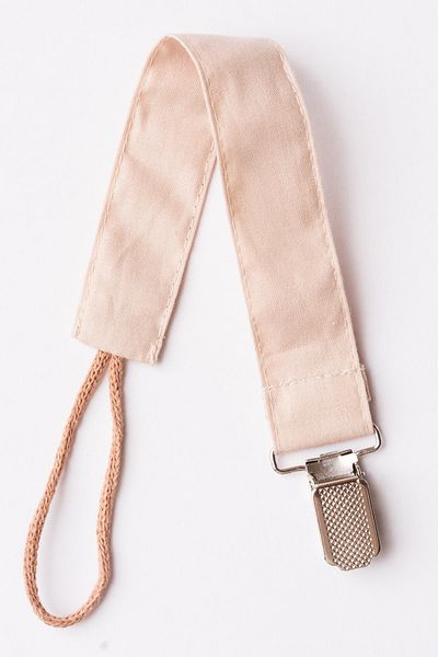 MyVera Beige Pacifier Holder - Fabric Cotton Laced Pacifier Chain - Cream Pacifier Holder