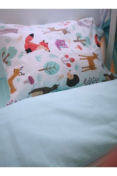 Babynia Baby Special Cotton Παιδικό Μονό Μαξιλάρι Παπλωματοθήκη Nature Mint (με πάπλωμα)