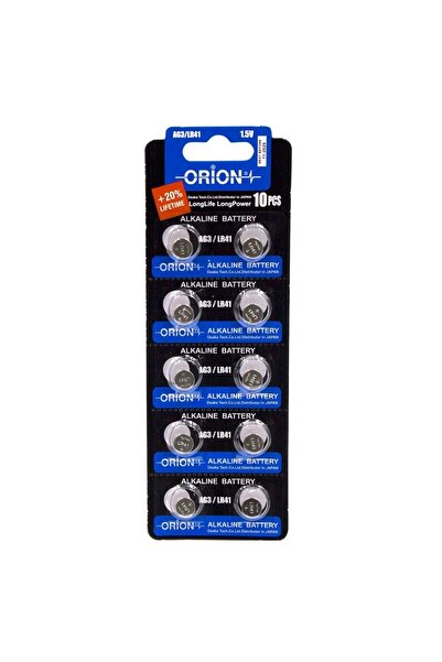 Orion Ag3 Lr41 392a 1.5v Alkalin Pil 10'lu Paket
