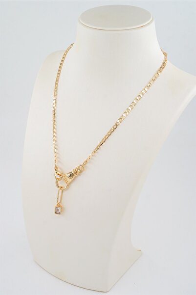 By Zeyna Aksesuar قلادة نسائية بتصميم خاص على شكل سلسلة الأميرة مرصعة بحجر ال...