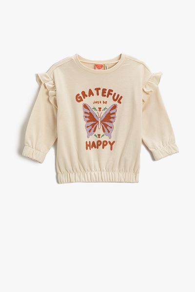Koton Baby Girl Beige Sweatshirt 3WMG10100AK