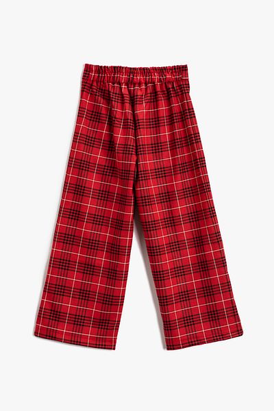 Koton Rote karierte Mädchenjeans 3WKG40015AW