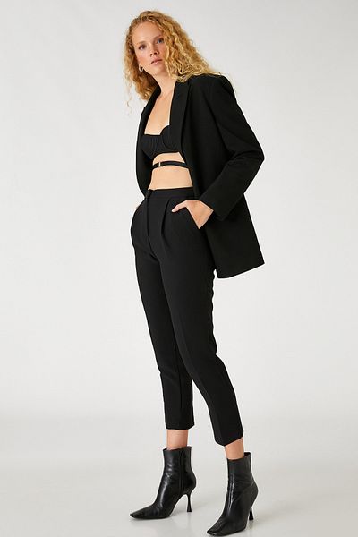 Koton Women's Black Trousers 3WAK40165UW
