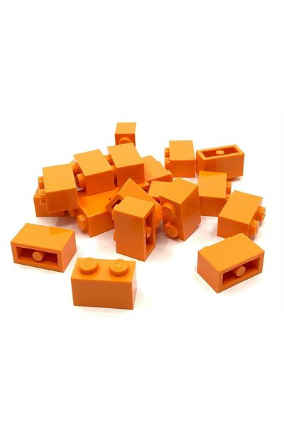 LEGO Accessory Custom Moc Creator Brick 1 X 2 Orange Brick 4 Pieces
