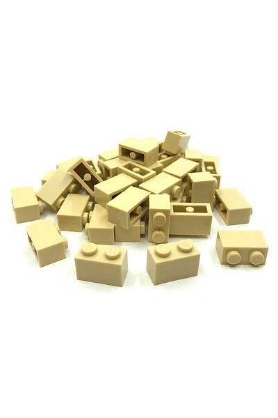LEGO Accessory Custom Moc Creator Brick 1 X 2 Tan Tan Brick 4 Pieces Will Be Sent