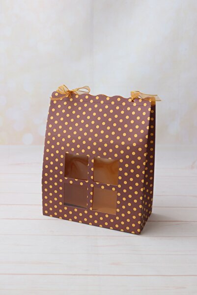 demontecraft Asetat Pencereli Puantiyeli Ev-kutu, Pencereli Hediye Kutusu, 19...