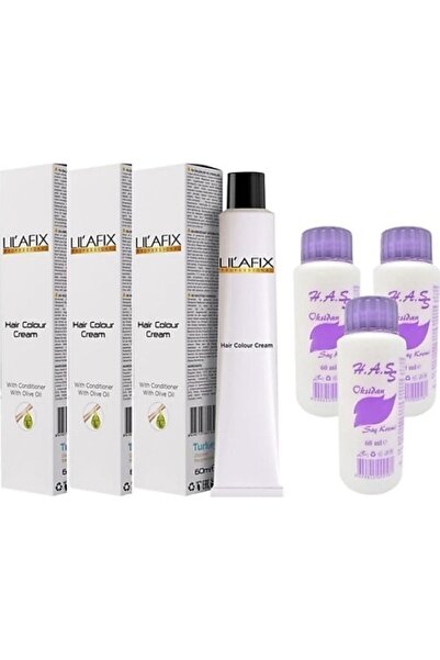 Lilafix Saç Boyası Koyu Kahve-3/0 60 Ml. + H.a.s Oksidan 60 Ml. (3'er Adet)