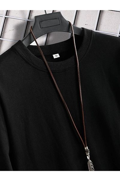 Machetta Φούτερ Unisex Crew Neck Μαύρο Ιαπωνικό εμπριμέ μεγάλου μεγέθους