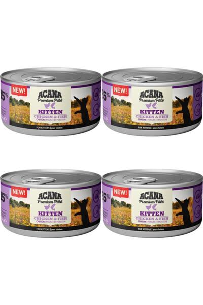 Acana Premium Pate (ezme) Tavuklu Ve Balıklı Yavru Kedi Konservesi 85 Gr X 4 ...