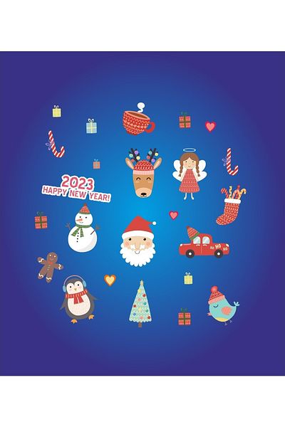 ENGINPRINT Christmas Figures 25-Mix Baby And Kids Room Decorative Wall Decal Sticker