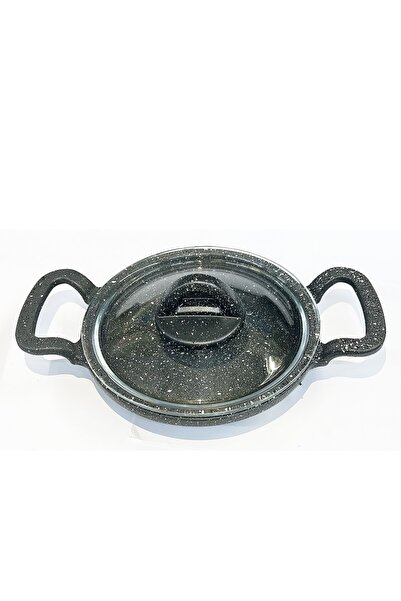 TRENDBULL Cast Iron Granite Egg Pan with Lid 16 cm