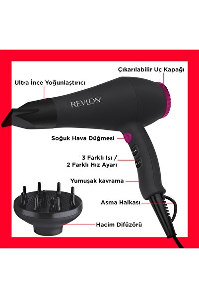 Revlon AC Motorlu Difüzörlü Ionic Saç Kurutma Makinesi RVDR5251E1