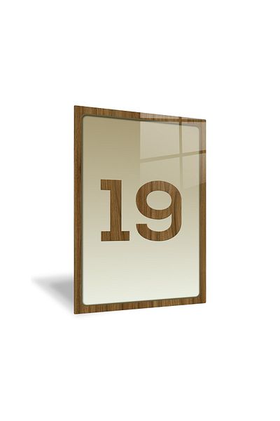 Decorita رقم الباب الزجاجي - رقم 19 |   لوح توجيه الزجاج |   14.8 سم × 21 سم