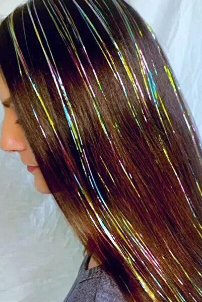 TAKIŞTIR Multicolored Glitter Side Snap Hairpiece 50 cm