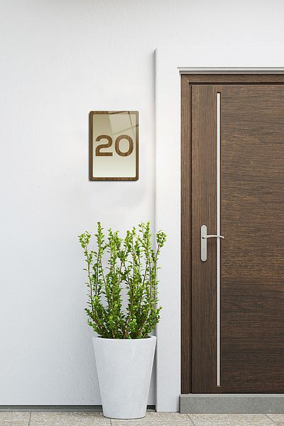Decorita رقم الباب الزجاجي - رقم 20 |   لوح توجيه الزجاج |   14.8 سم × 21 سم
