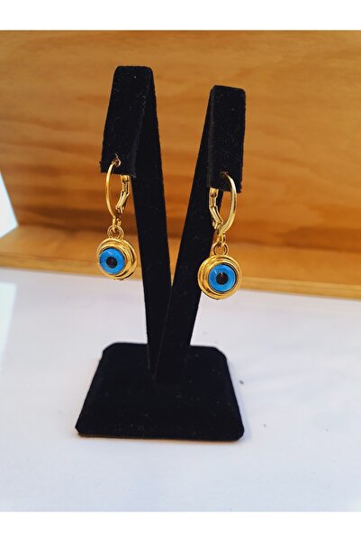 barisiva gold 22 Ayar Altın Kaplama Nazar Boncuklu Küpe