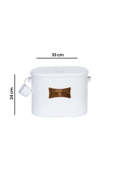 EVSTYLE Μεταλλικός Κουτί απορρυπαντικού - Λευκός - 12 Lt