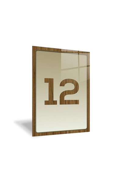 Decorita رقم الباب الزجاجي - رقم 12 |   لوح توجيه الزجاج |   14.8 سم × 21 سم
